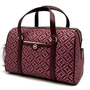 Michael Kors Medium Travel Duffle Satchel Bag Ox Blood Multi